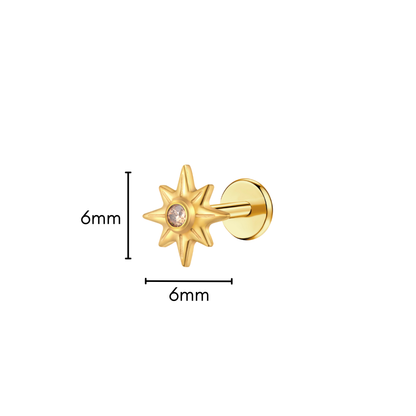 Topaz Nova Flat Back Stud