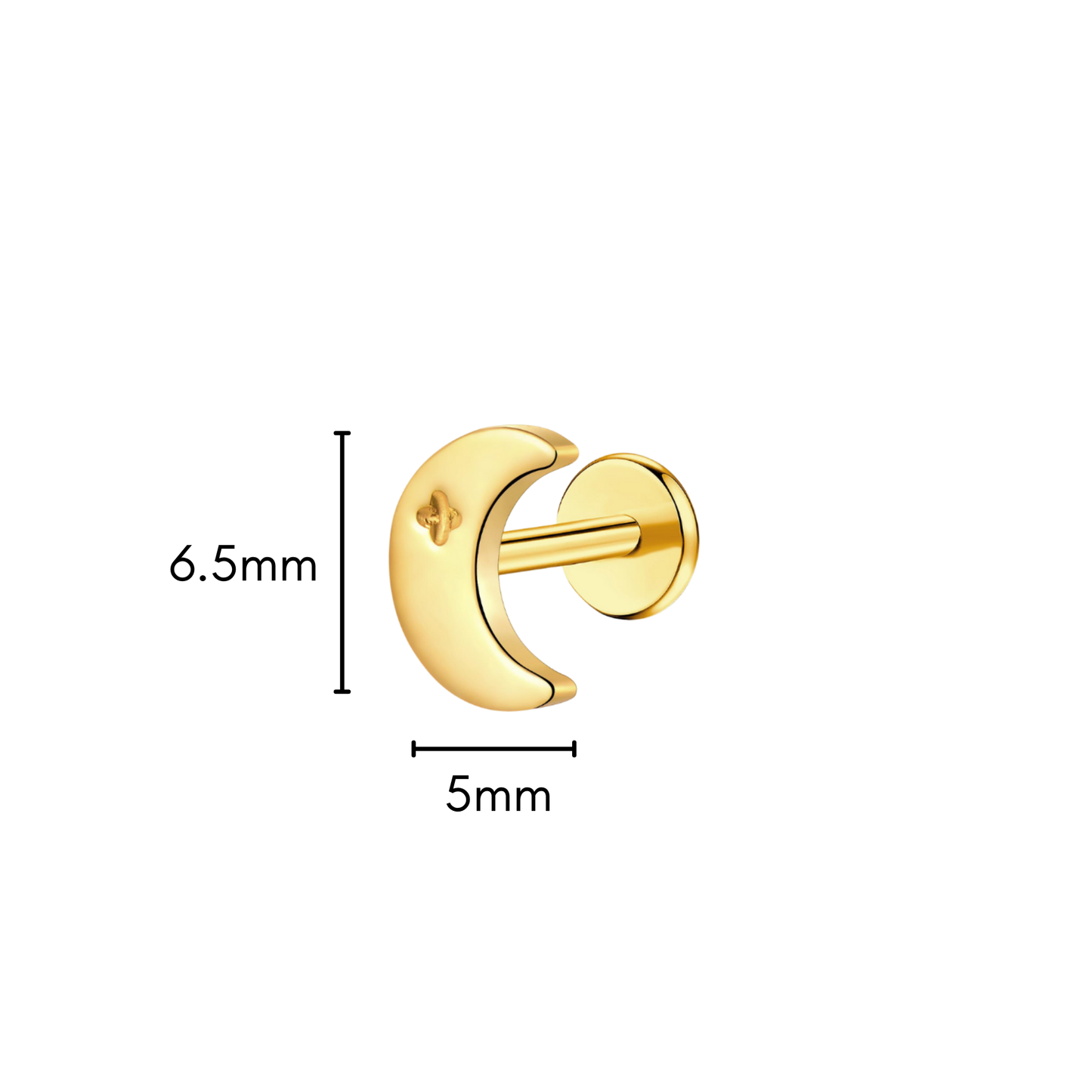 Crescent Flat Back Stud