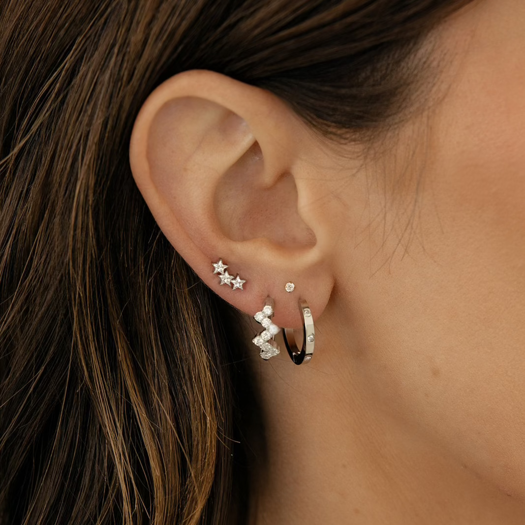 Reese Hoop Earrings in Gold & Silver - Get Pierced Co. – Get