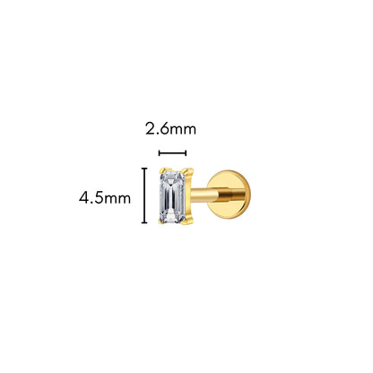 Baguette Flat Back Stud