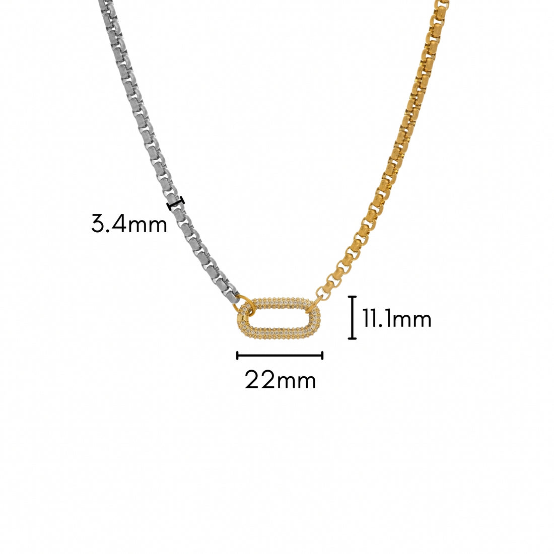 Two-Tone Box Chain Necklace - Get Pierced Co. – Get Pierced Co.