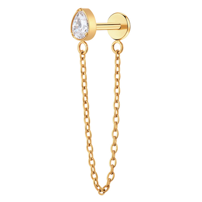 Chain Teardrop Flat Back Stud