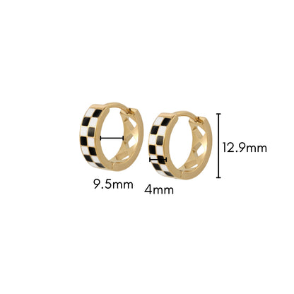Checkered Titanium Hoops