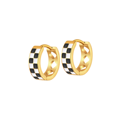 Checkered Titanium Hoops