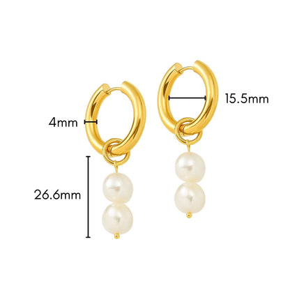 Chunky Pearl Duo Hoops