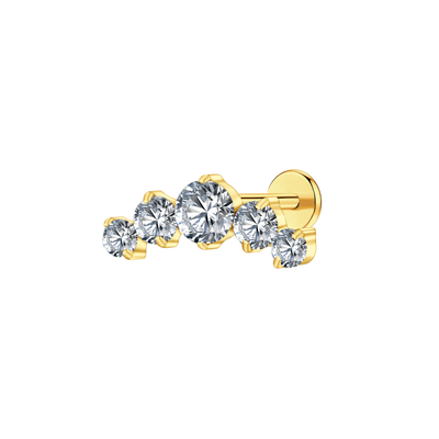 Crawler CZ Flat Back Stud