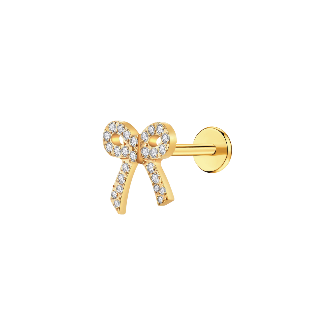 Crystal Bow Shaped Flat Back Stud Earrings - Get Pierced Co. – Get ...