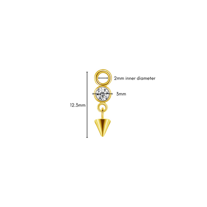 CZ Dangle Titanium Hoop Charm