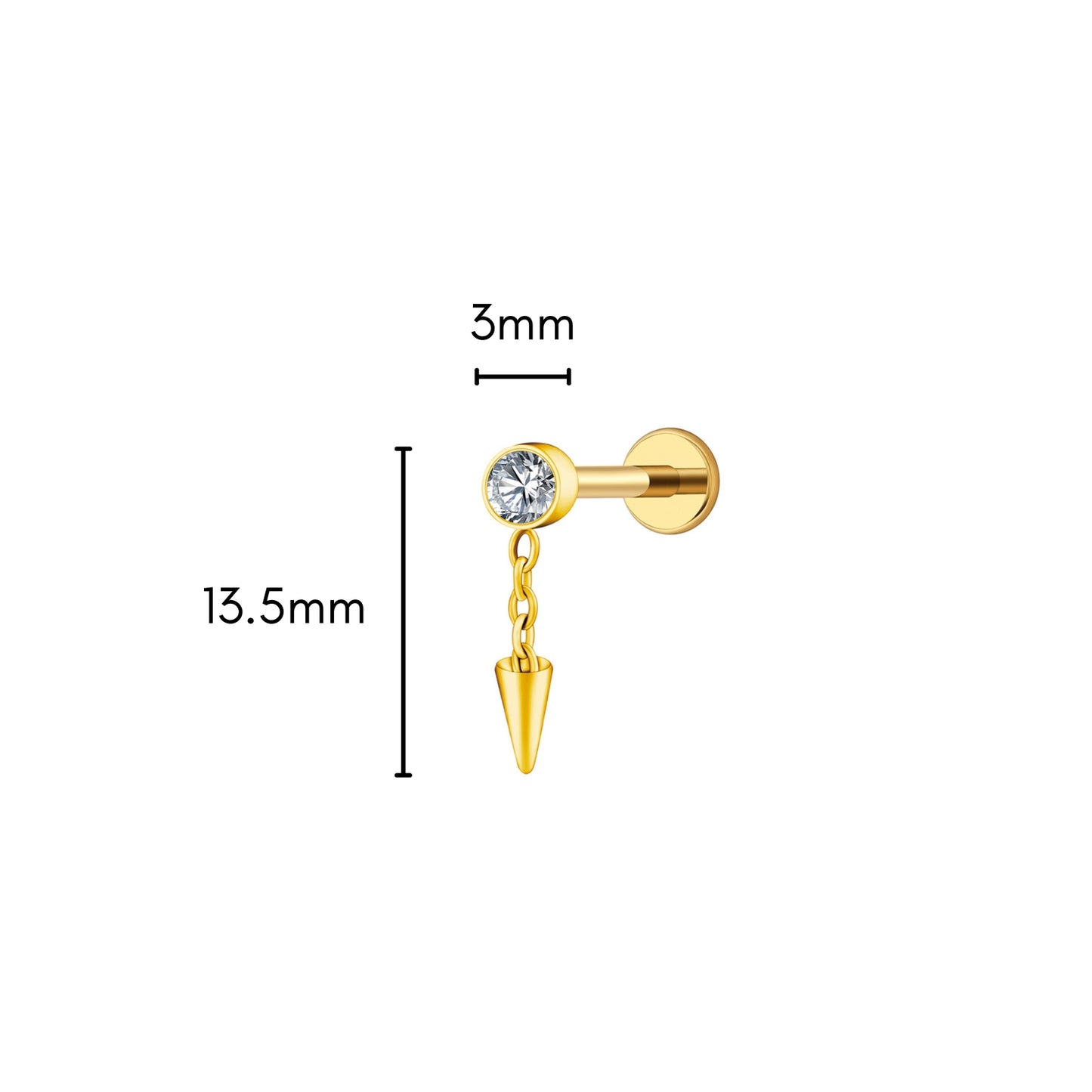 Dangle Drop Flat Back Stud