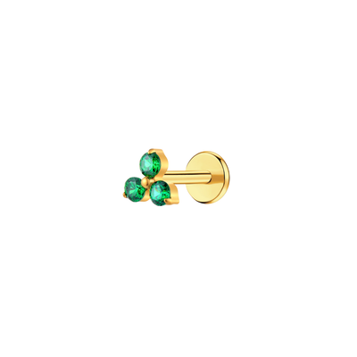 Emerald Trinity Flat Back Stud
