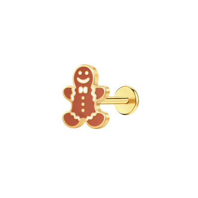 Gingerbread Man Flat Back Stud