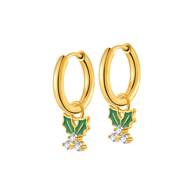 Holly Charm Hoops