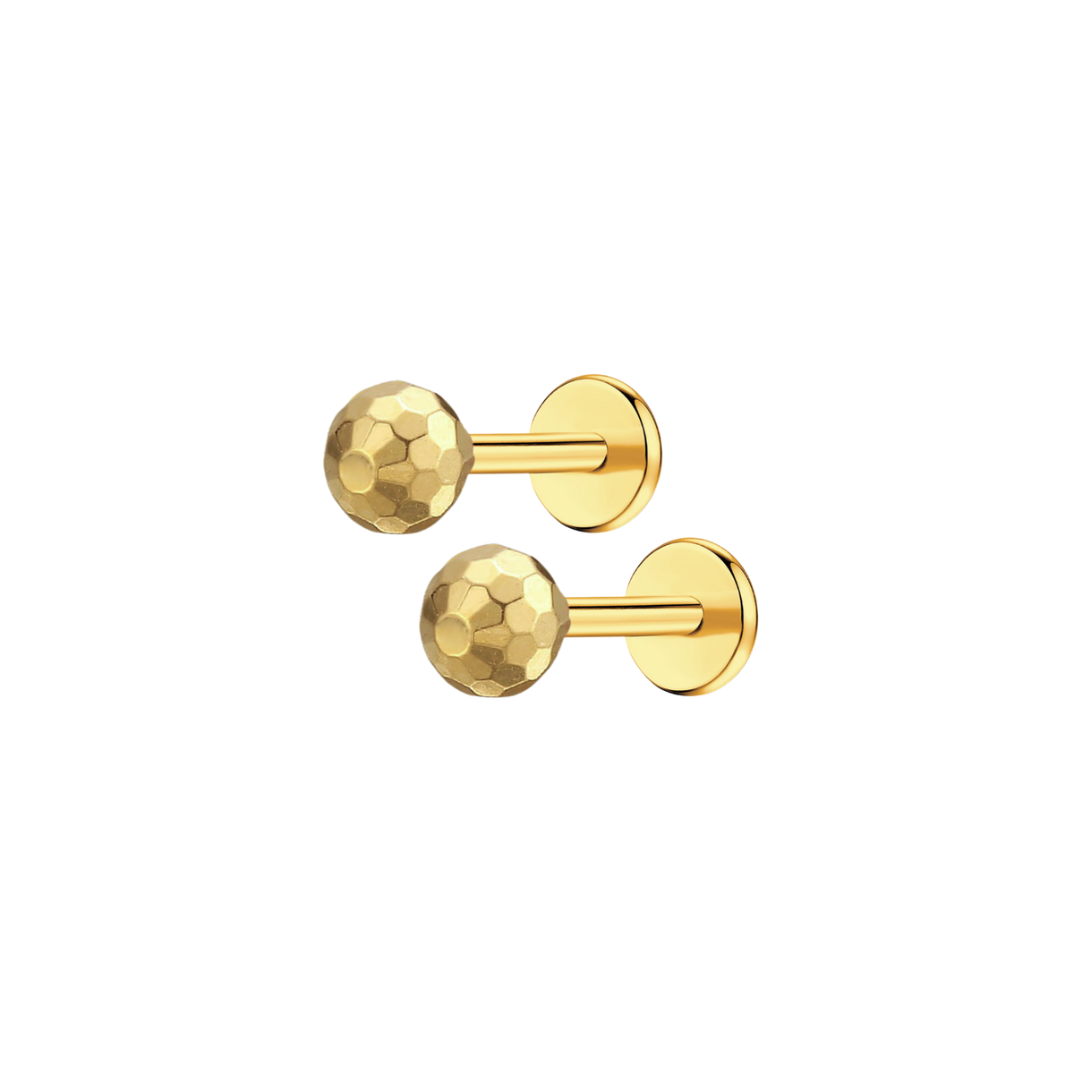 Hypoallergenic Titanium Plated Steel Ball Ear Studs - 2mm, 4mm, 6mm Sizes - Screw Back