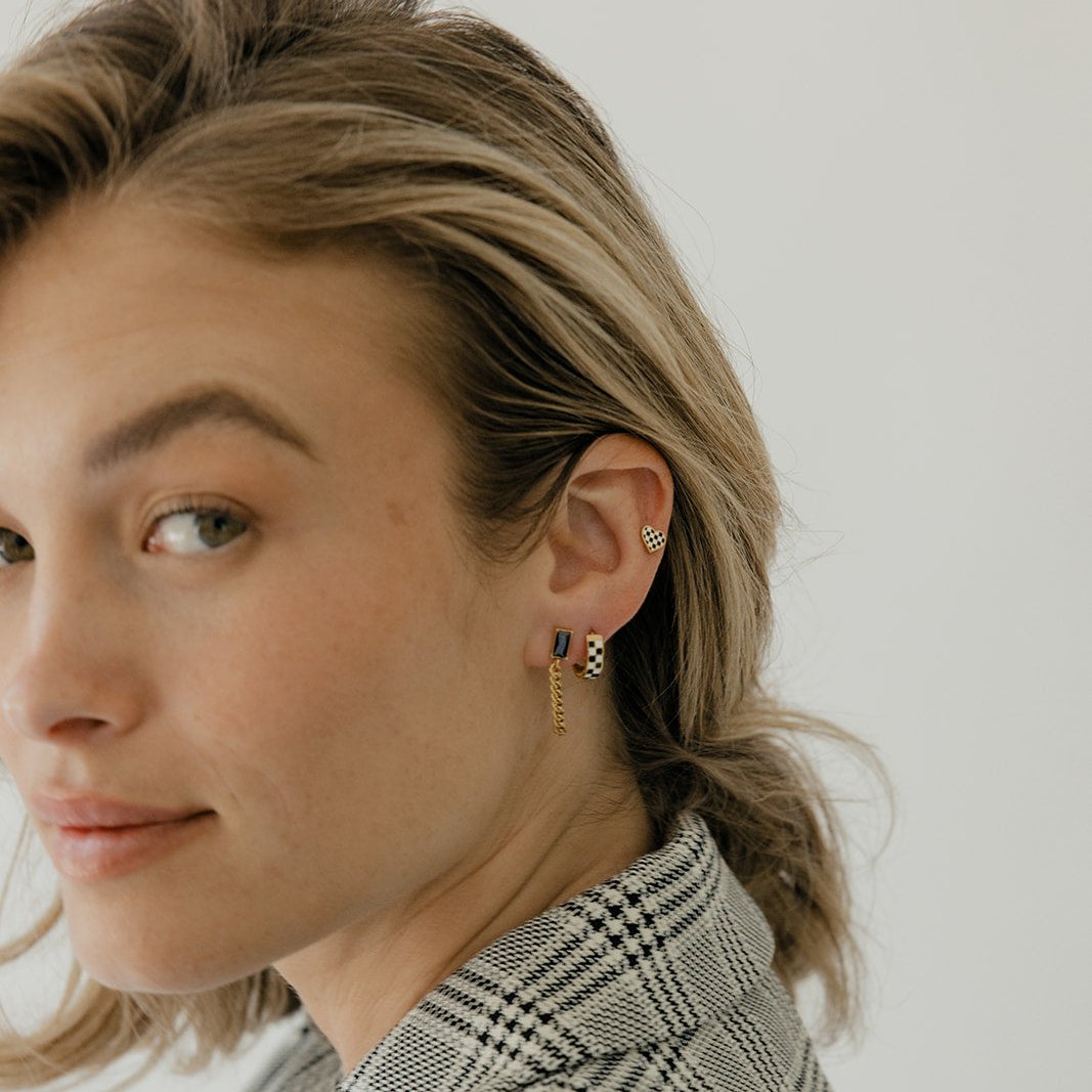 Checkered Titanium Hoops