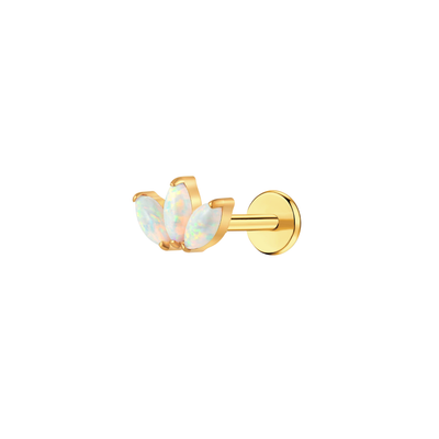 Opal Crown Jewel Flat Back Stud