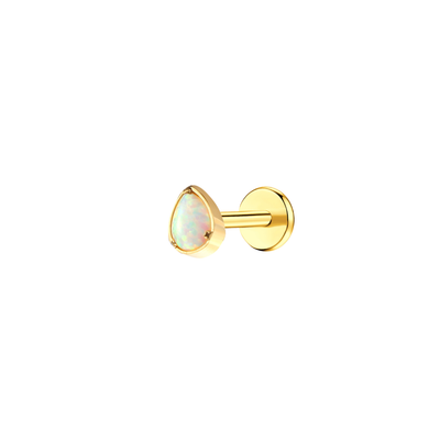 Opal Teardrop Flat Back Stud