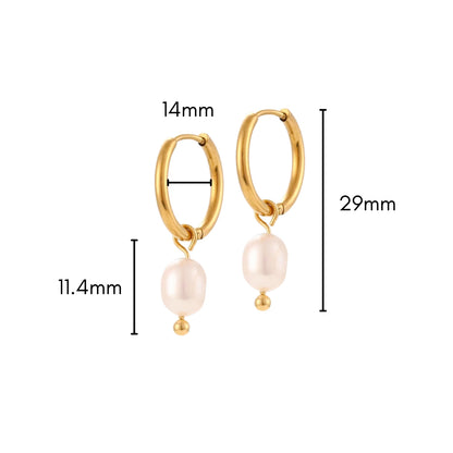 Pearl Charm Hoops