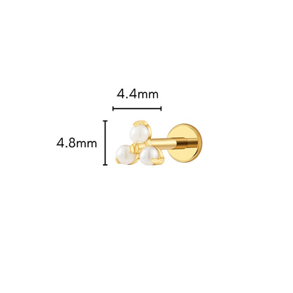 Pearl Trinity Flat Back Stud