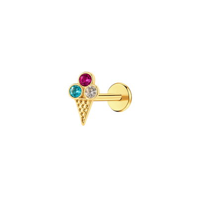 Triple Scoop Flat Back Stud
