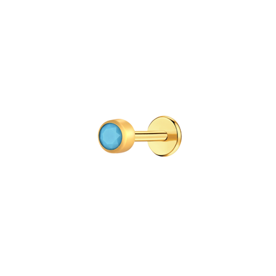 Turquoise Halo Flat Back Stud