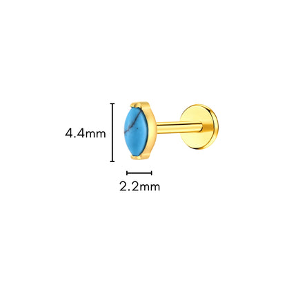 Turquoise Marquise Flat Back Stud