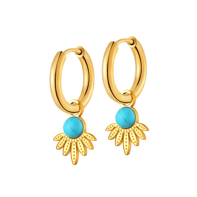Turquoise Sunrise Hoops